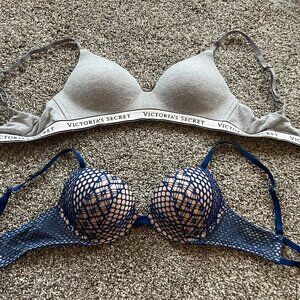 Victoria's Secret Bra Bundle - Bralette (34B) and Push-up (34A)
